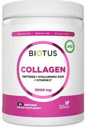 Морський колаген Biotus Marine Sourced Collagen Peptid + Hyaluronic Acid + Vitamin C 5000 мг 400 гр Київ