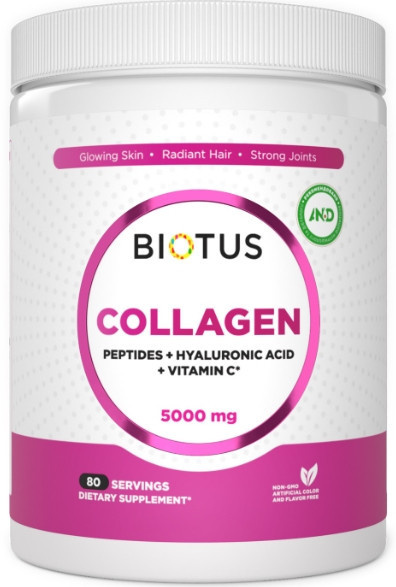 Морской коллаген Biotus Marine Sourced Collagen Peptid + Hyaluronic Acid + Vitamin C 5000 мг 400 гр Киев - изображение 1