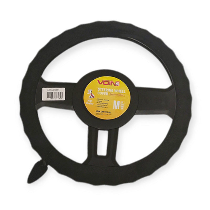 Чехол руля m алькантара (37 - 39 см) черный белая основа Мукачево - изображение 1