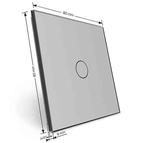 Бездротовий розумний сенсорний вимикач 1 сенсор Livolo сірий скло (VL-XR007-I) Коломия