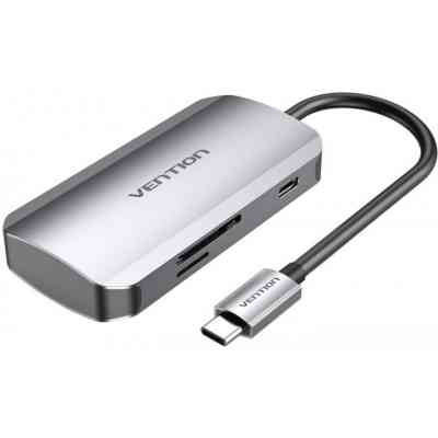 Концентратор Vention USB3.1 Type-C --&gt; USB 3.0x3/SD/TF/PD 100W Hub 6-in-1 (TNHHB) Вінниця