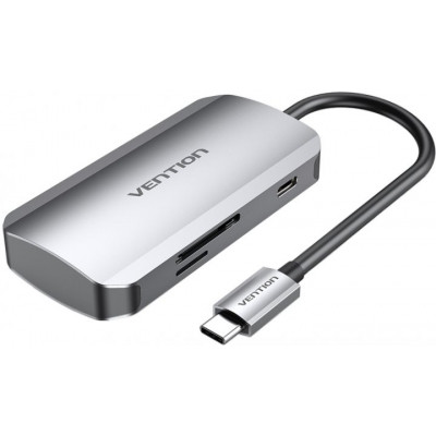 Концентратор Vention USB3.1 Type-C --> USB 3.0x3/SD/TF/PD 100W Hub 6-in-1 (TNHHB) Винница - изображение 1