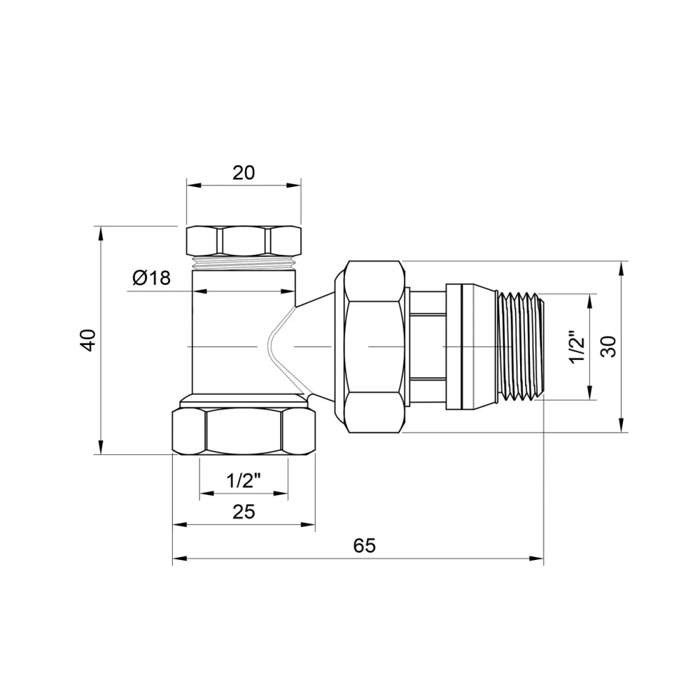 Кран радіаторний Thermo Alliance Base 1/2" ВН з антипротіканням кутовий SD229W15 Київ - фото 7
