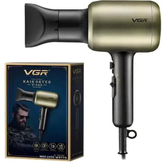 Фен для волосся VGR V-453 потужний 1800-2200W з концентратором (насадка, шнур 2.5м, холодний обдув, новий) Одеса