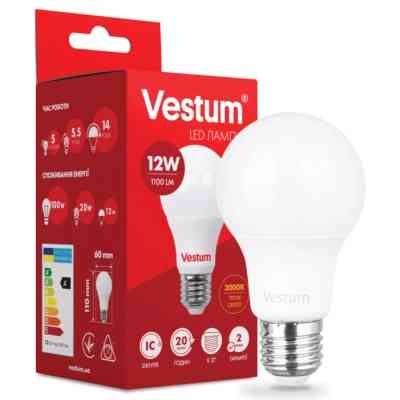 Лампочка Vestum A60 12W 3000K 220V E27 (1-VS-1104) Винница
