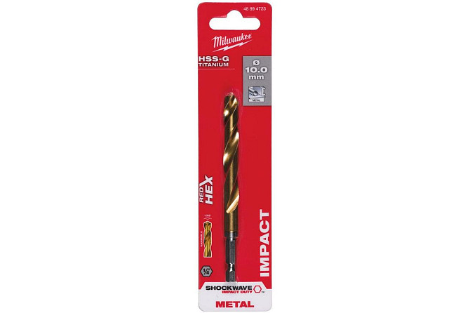 Сверло по металлу RedHEX HSS-G TiN (10х76х120 мм) Milwaukee 48894723 Коломия - фото 1