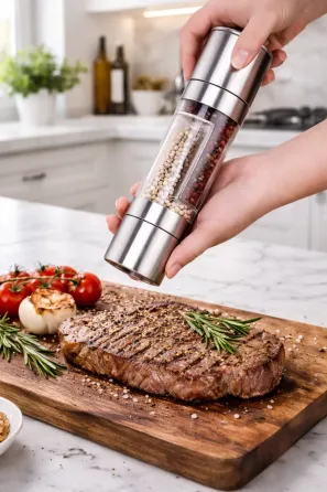 Двойная мельница для специй / Измельчитель механический 2 в 1 для соли, перца и специй Коломия