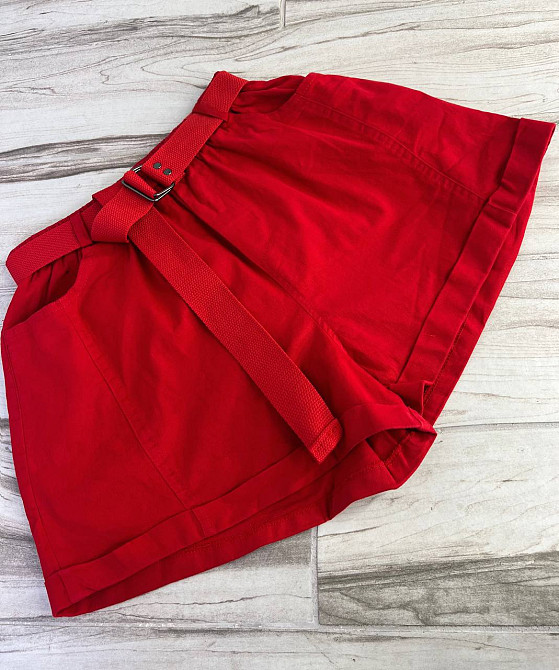 Шорти жіночі A-N 5701 мом на резинке з ременем короткі червоні, червоний, M, M, 80 см, 105 см Київ - фото 19