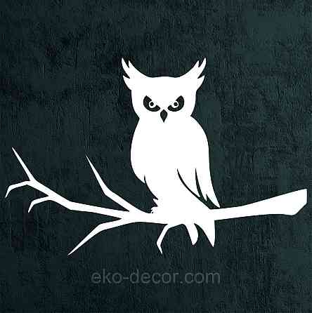 Декоративное настенное Панно «Сова», Декор на стену 50*32 см, Белый Киев