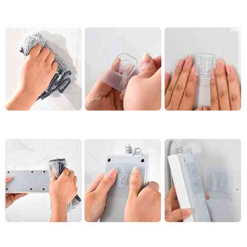 Тримач кріплення настінний 6x6см клейкий 5шт, гачок невидимка Вінниця