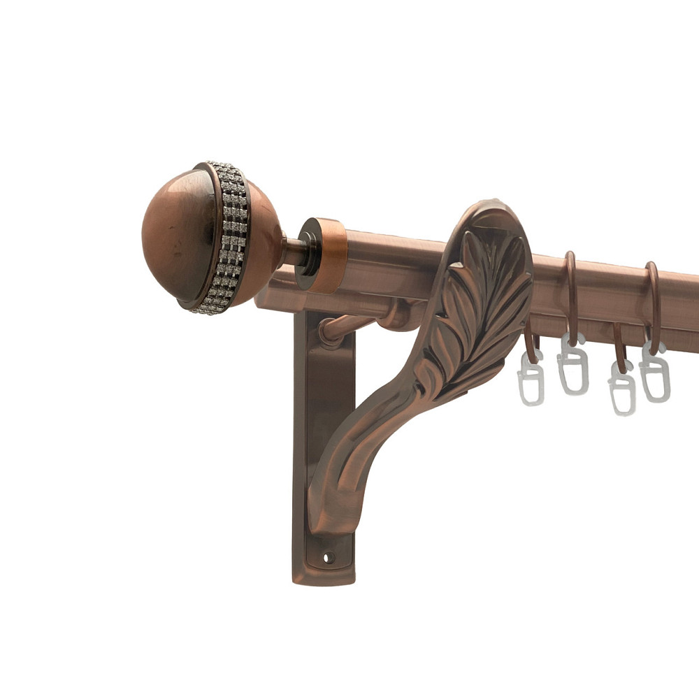 Карниз Orvit Авея металевий дворядний ретро Мідь 25\19 мм 200 см (00-00009855) Львів - фото 1