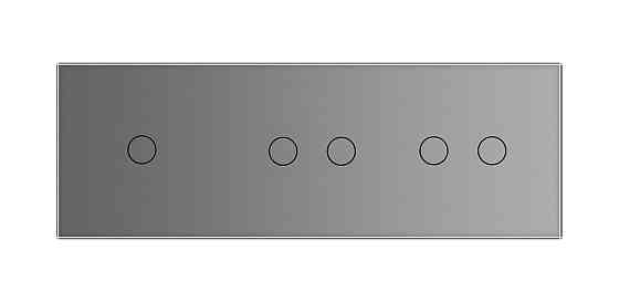 Розумний сенсорний ZigBee вимикач 5 сенсорів (1-2-2) Livolo сірий скло (VL-C701Z/C702Z/C702Z-15) Коломыя