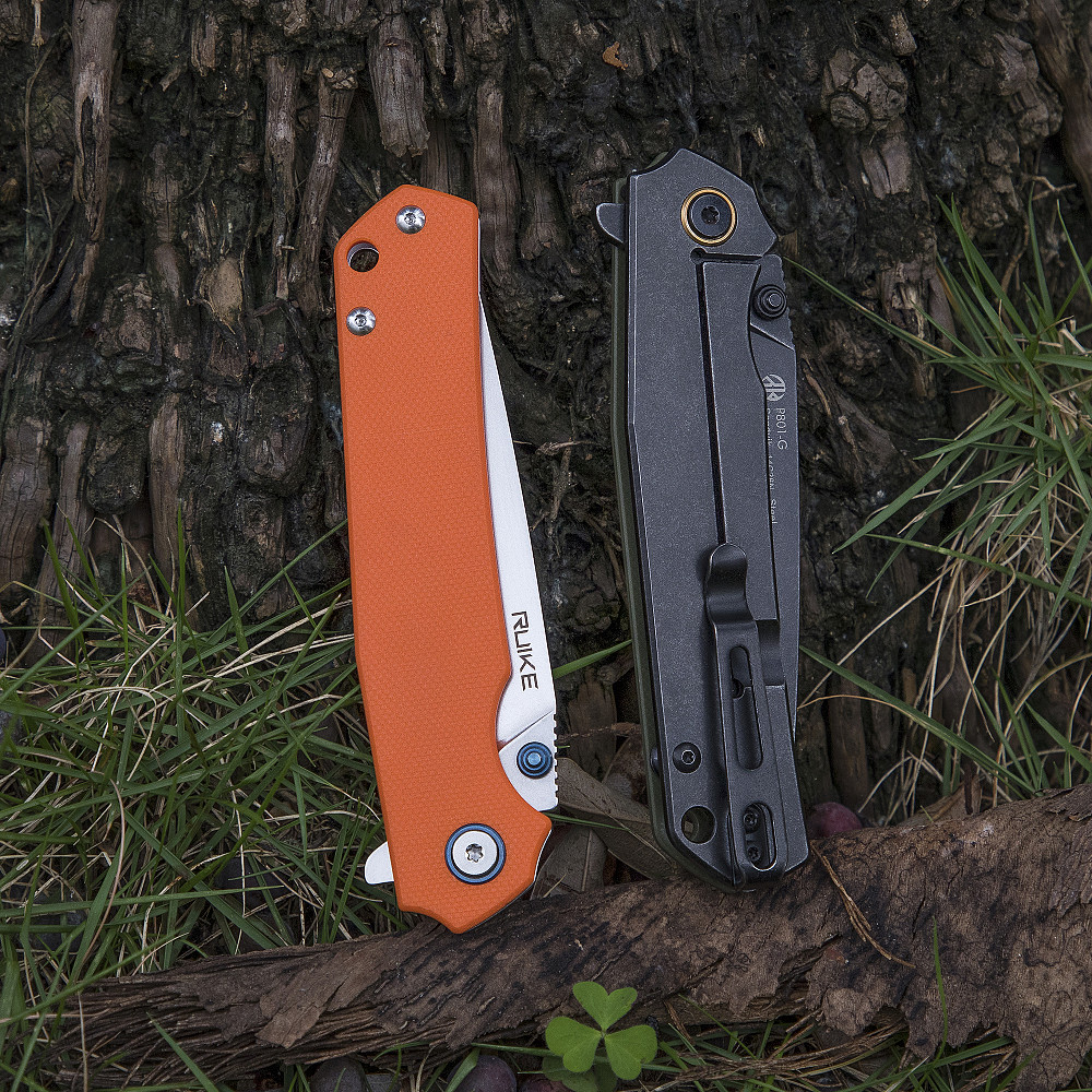 Ніж складаний туристичний Ruike P801-G, (8.6 см) 14C28N / G10 оливковий Киев - изображение 17