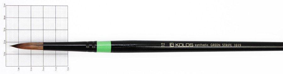 Пензель синтетика кругла Green stripe 1019 №12 довга ручка KOLOS Київ - фото 1