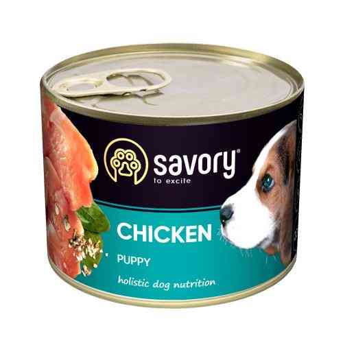 Корм вологий Savory Dog All breeds Puppy Chicken паштет для цуценят усіх порід з куркою 200 г Київ