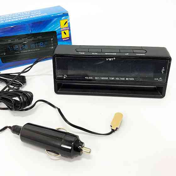 Автомобільний годинник з термометром та PJ-137 вольтметром VST-7010V Київ