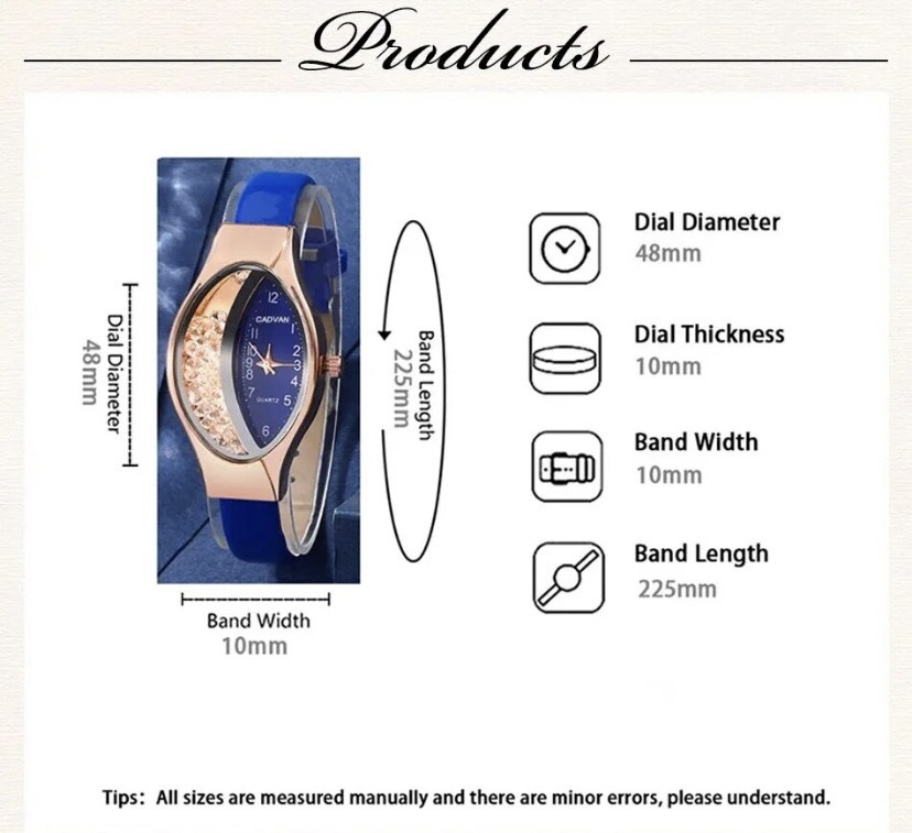 Подарочный набор для женщин: наручные часы, браслет, кольцо, ожерелье и серьги - без подарочной коробки синий Киев - изображение 8