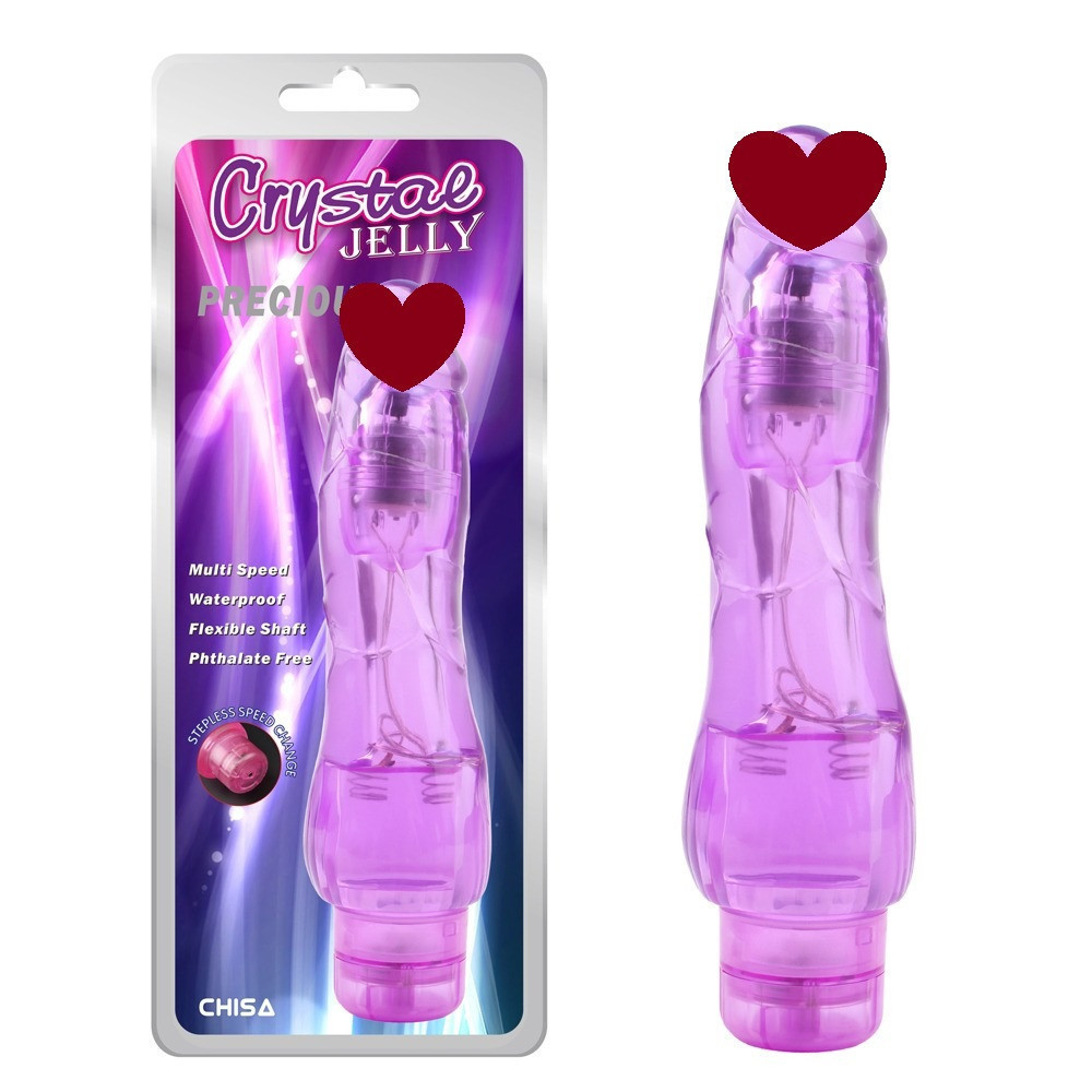 Вибромассажер реалистичный Chisa Jelly Crystal Precious на батарейках, фиолетовый Sex Aura Киев - изображение 1