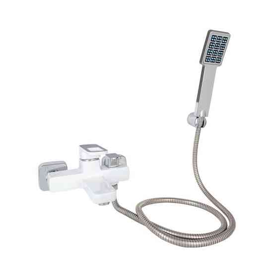 Змішувач для ванни Lidz Wawel 006 з душовим гарнітуром білий/хром Київ