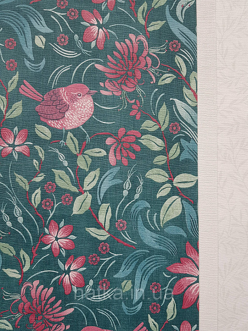 Шпалери вінілові на флізеліні A.S.Creation Maison charme 0.53x10 квіти листя птиці бордові зелені бірюзові Київ - фото 3