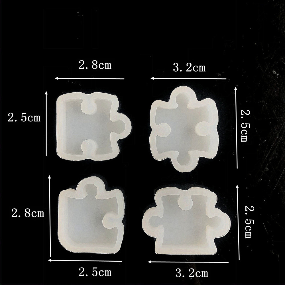 Молд з силікону Пазли 4 штуки сірий Київ - фото 3