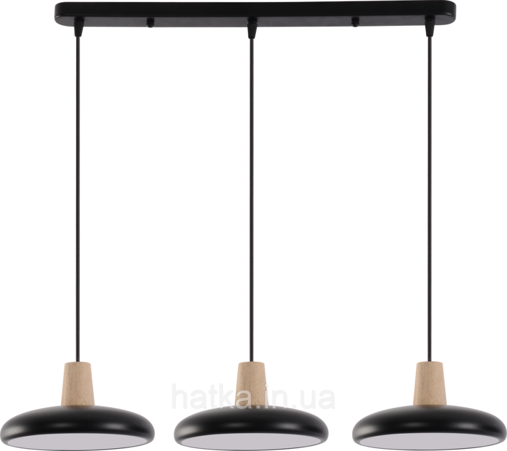 Подвесная люстра XI3342-3 черный + дерево Киев - изображение 4