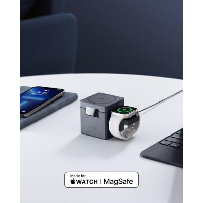 Зарядное устройство Anker MagGo Wireless Charging Station 15W 3-in-1 Cube Black (Y1811G11) Винница - изображение 7