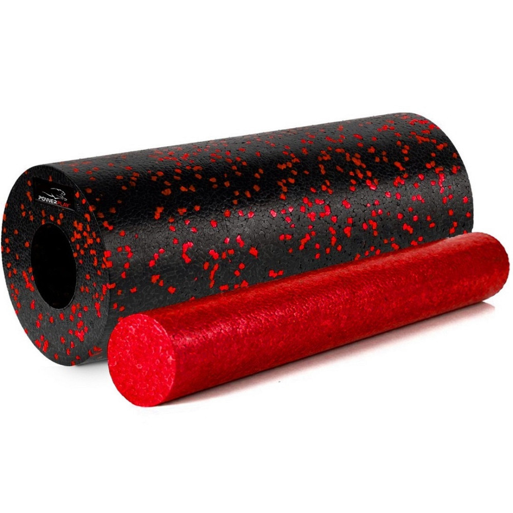Масажний набір PowerPlay PP_4015 EPP Foam Roller Set 4in1 (2-ва роли + 2-ва м'ячі) Чорно-червоний Кам'янське - фото 2