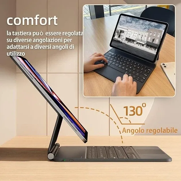 Чехол клавиатура F19 Starry Black для iPad Air 13 2024 и iPad Pro 12.9 iPad Pro 6/5/4/3 поколения 2022 2021 2020 и 2018 лет Днепр - изображение 4