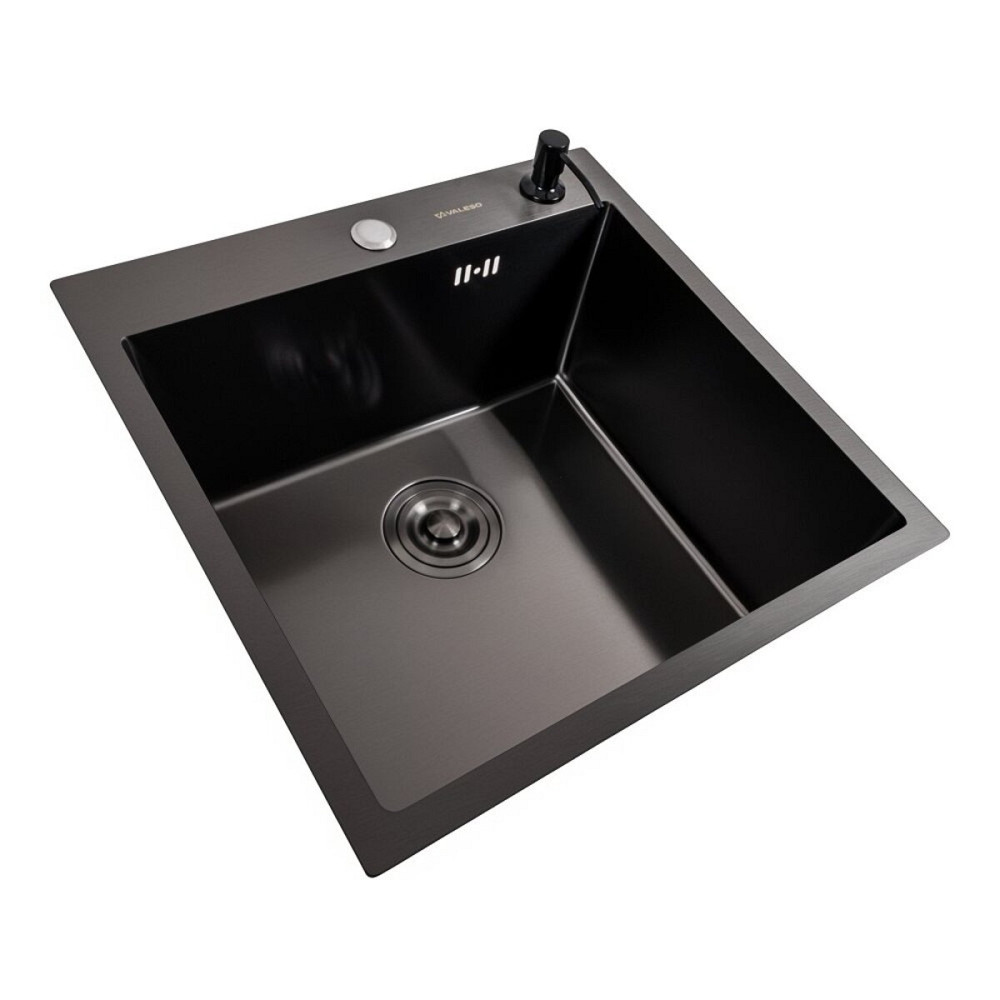 VALESO Кухонна мийка 50*50 PVD чорна Valeso Handmade ECN (2,0/0,5) Коломия - фото 9