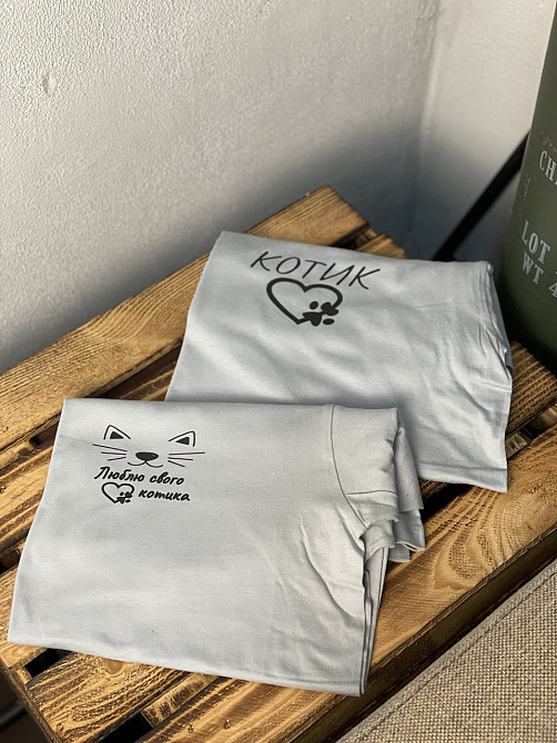 Футболки парні "Котик & Люблю свого котика" Чернівці - фото 1
