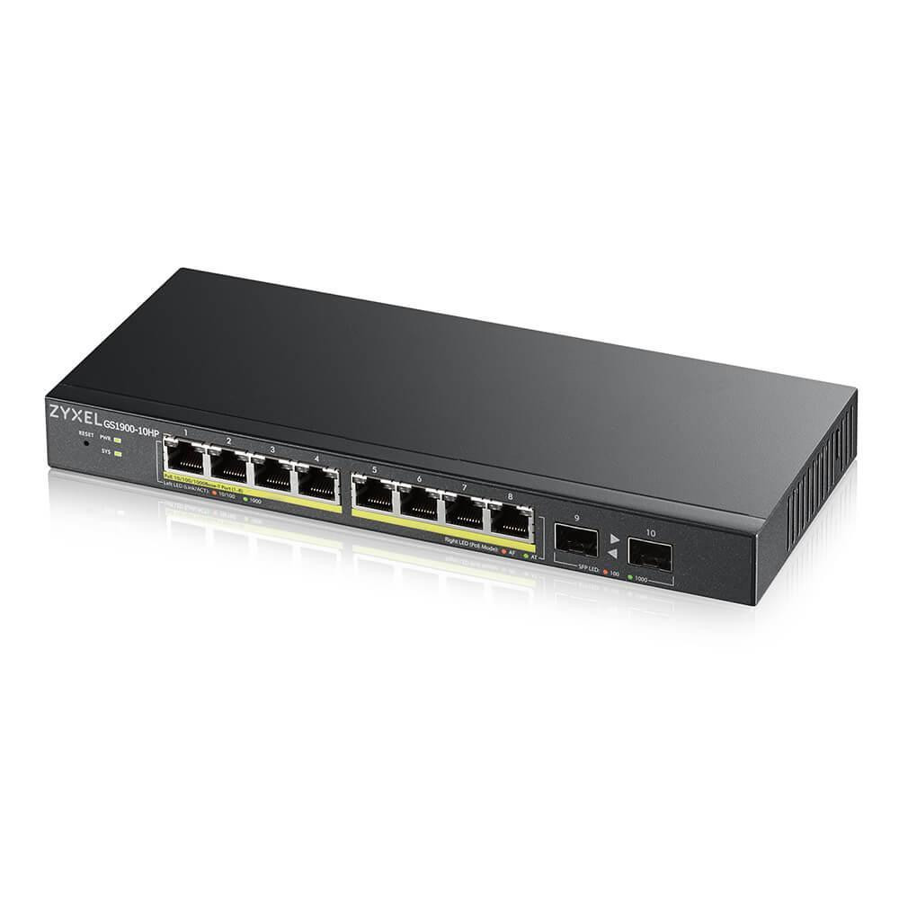 Комутатор ZYXEL GS1900-10HP (GS1900-10HP-EU0102F) (8xGE PoE, 2хSFP, POE 77W, WebSmart) Харків - фото 1
