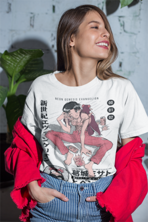 Футболка для мальчика аниме Евангелион оверсайз (рост от 165 до 180 ) Черний AnimeJ0018m Днепр