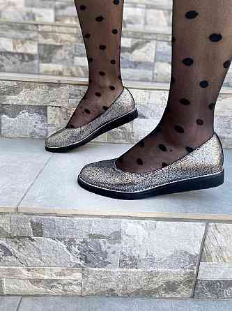 Injers Балетки жіночі INJERS 191 срібні (весна-осінь, шкіра-сатин натуральна) (1294) 37 Коломия