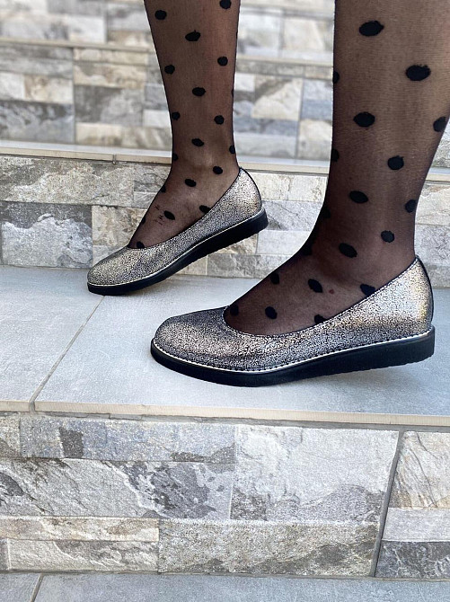 Injers Балетки жіночі INJERS 191 срібні (весна-осінь, шкіра-сатин натуральна) (1294) 37 Коломыя - изображение 1