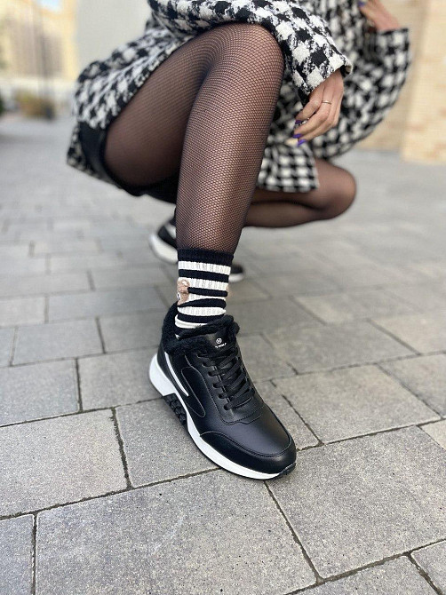 Ditas Кроссовки женские DITAS черный/белый натуральная кожа+замша зима 38р.39р.40р. (5312) Коломия - фото 7