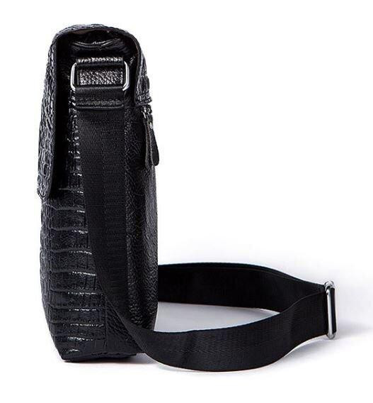 Сумка мужская вертикальная с тиснением под рептилию Коричневая (Vintage) Киев - изображение 3