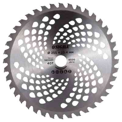 Нож для триммера Sigma с твердосплавными напайками 255x25.4мм 40Т (5624491) Винница