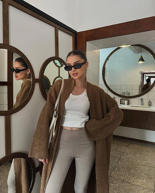 Жіночий базовий довгий кардиган з ангори Шоколад Одеса - фото 3