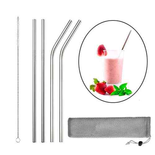 Эко металлические соломинки 4 шт с чехлом и ершиком Киев