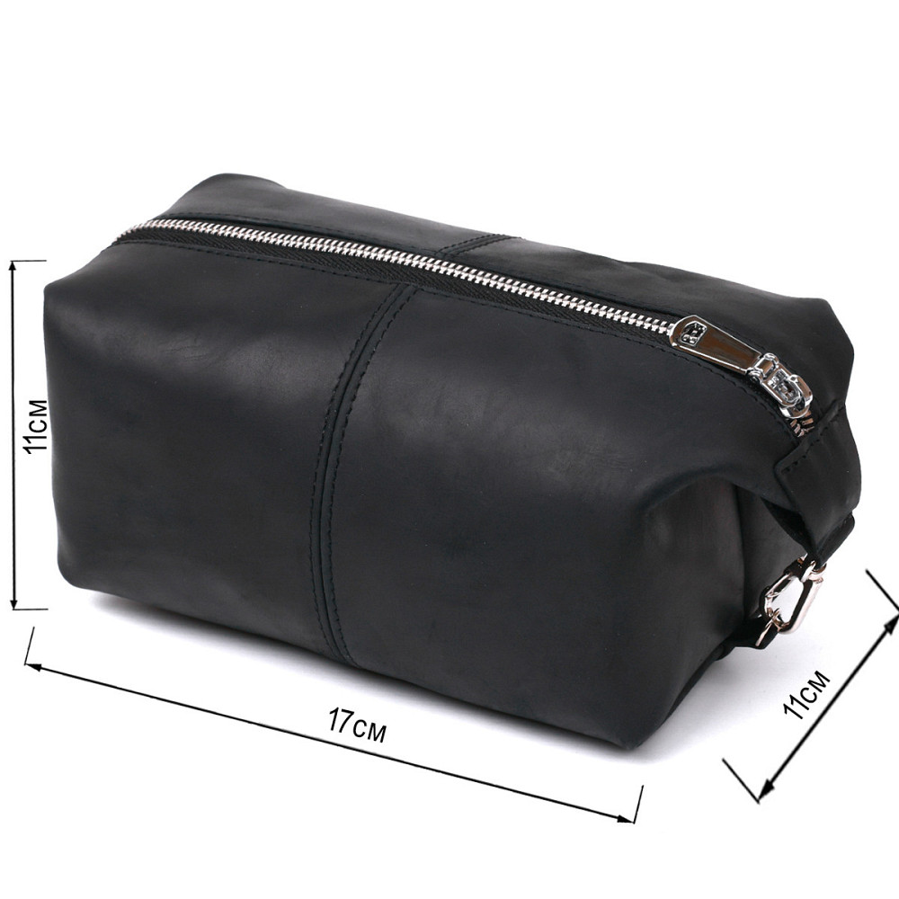 Стильна вінтажна косметичка Shvigel 16397 Чорний Київ - фото 3