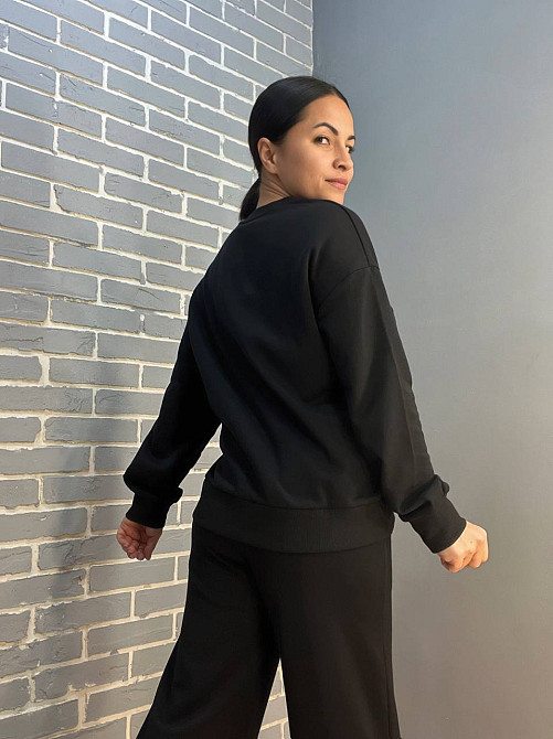 Костюм жіночий Joggy 8063-7557 світшот з малюнком кошеня та брюки широкі палаццо чорний, чорний, XS Київ - фото 12