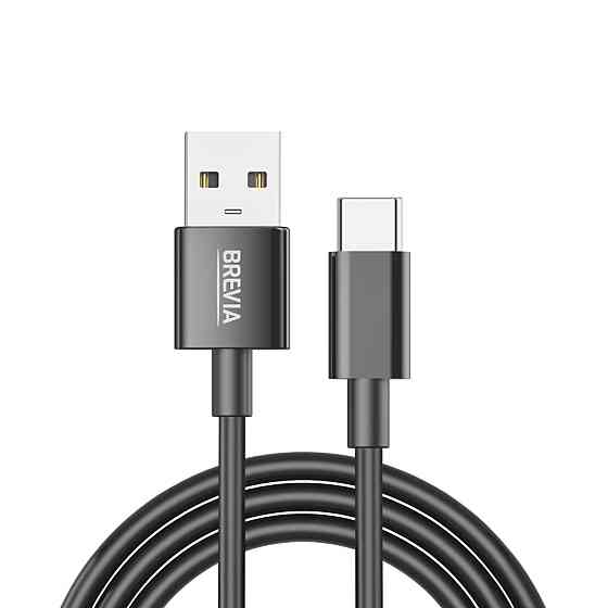 Кабель Brevia USB to Type-C 2,4А 1м, чорний ZIP (55100BUCZ1) Львів