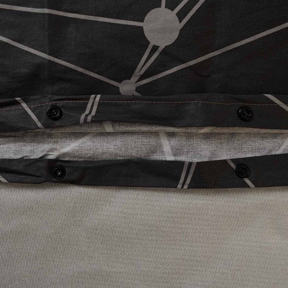 Комплект постельного белья полуторный Сатин Перо 3Д 125 г/м2 YouStar (Серый с черным) 2 х 70х70 Сумы - изображение 6