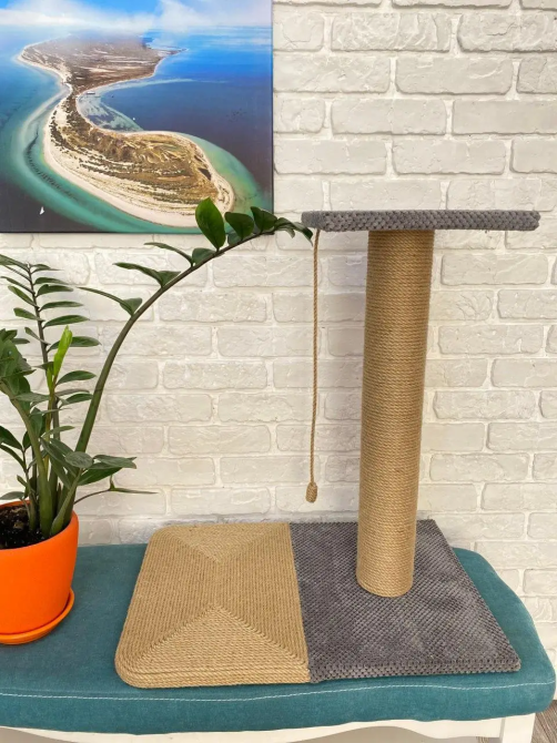 Когтеточка с лежанкой джутовая 65×55×40 см для кошек Киев - изображение 1