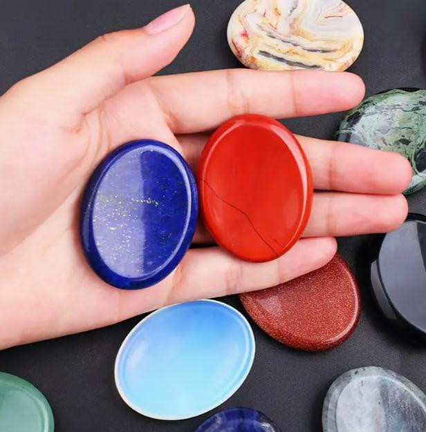 Лазурит камінь антистрес, Натуральний овальний камінь лазуриту для медитації, зняття стресу та триво Київ - фото 2