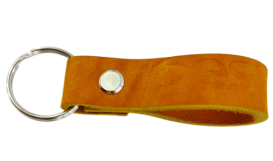 Брелок PES шкіряний  для ключів з тисненням Помаранчевий Київ
