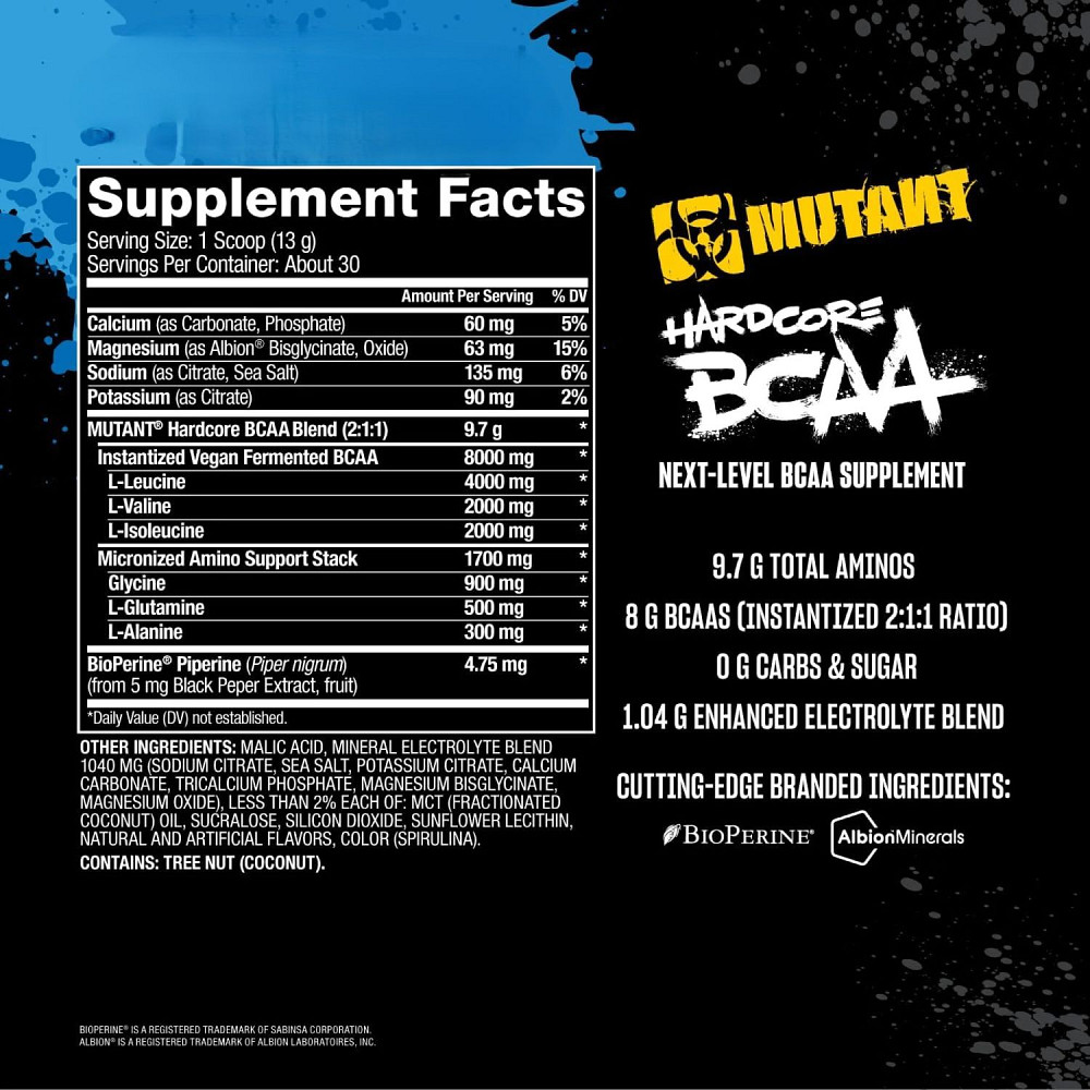 Амінокислотний комплекс Mutant Hardcore BCAA 390g (Lemonade) Луцьк - фото 2