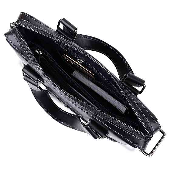 Шкіряна чоловіча сумка Shvigel 11287 Чорний Київ