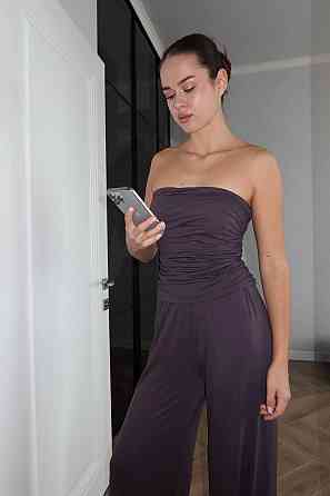 Жіночий базовий костюм-трійка: кардиган топ і штани турецька віскоза Графітовий Одеса